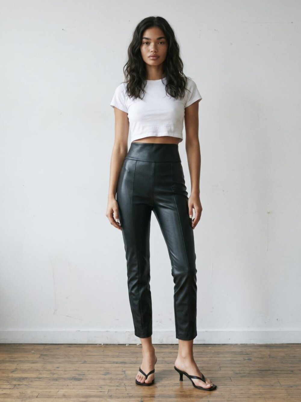 Amanda Uprichard Faux Leather Pants Black Skinny Leg Size XS NWT - Picture 3 of 12